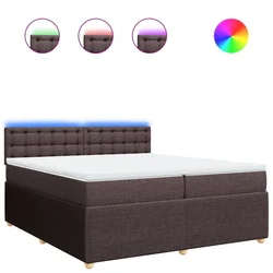 Vidaxl Box spring postelja z vzmetnico temno rjav 200x200 cm blago