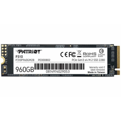 PATRIOT P310 960 GB SSD/Notranji/M.2 PCIe Gen3 x4 NVMe 1.3/2280