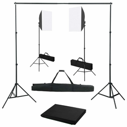 Komplet fotografske opreme sa svjetlima softbox i pozadinom