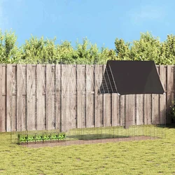 Kavez za zečeve Srebrno 400 x 100 x 210 cm Cinkani čelik