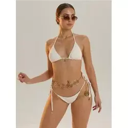 Sinsay - Donji deo bikinija sa zlatnim ukrasima - krem