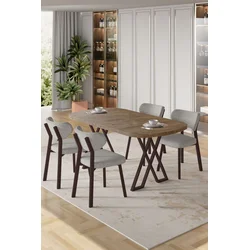 Hanah Home Trpezarijski set, 5 komada, Sivi