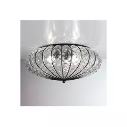 SIRU - Plafonsko svetlo ACCADEMIA 3xE27/60W/230V prozirno/crno venecijansko staklo