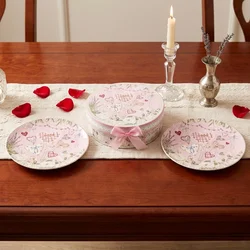 Tanjiri dezertni roze Love 19 cm, set 2 kom OP25443