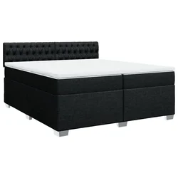 Vidaxl Box spring postelja z vzmetnico črn 200x200 cm blago