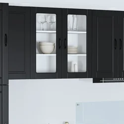 vidaXL Stenska kuhinjska omarica Črna 80 x 31 x 80 cm Konstruiran les
