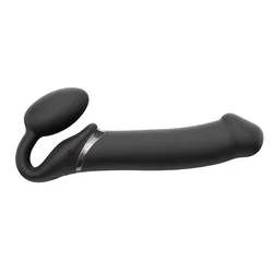 strap-on-me 3 Motors Vibrating Silicone Bendable Strap-On Black XL