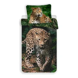 Jerry Fabrics Vključeno perilo Leopardova zelena 140/200, 70/90