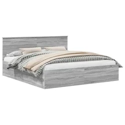 Vidaxl Konstrukcija postelje Siva Sonoma 200 x 200 cm Konstruiran les