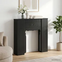 Okvir za kamin Crna 93 x 20 x 89 cm Konstruirano drvo