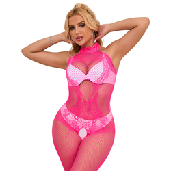 Bodystocking H3137 - Pink, 3XL/5XL