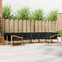 Set vanjskih sofa s jastukom 7 pcs Bijela i crna