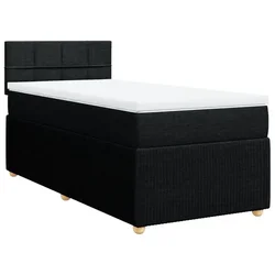 Vidaxl Box spring postelja z vzmetnico črna 100x200 cm blago