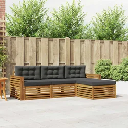 Set vanjskih sofa Prirodna i antracit 257,5 x 162,5 x 73 cm