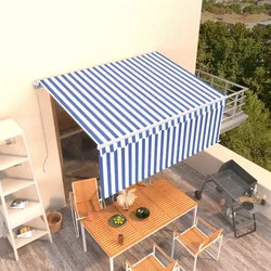 Tenda na ručno uvlačenje s roletom 3,5 x 2,5 m plavo-bijela