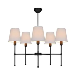 Luster na šipci MADELA 5xE14/40W/230V bela/crna
