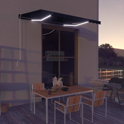 Tenda na ručno uvlačenje s LED svjetlima 350 x 250 cm antracit