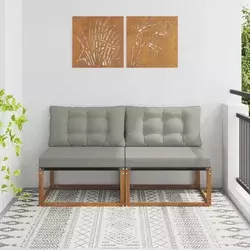 2 Komad Srednja sofa za van Čvrsto drvo akacije i Textilene