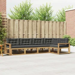 Set vanjskih sofa s jastukom 4 pcs Bijela i antracit Poliester