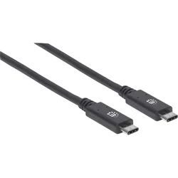 Manhattan Manhattan USB 3.1 (Gen 2) Priključni kabel [1x Moški konektor USB-C™-1x Moški konektor USB-C™] 1 cm Črna Primeren