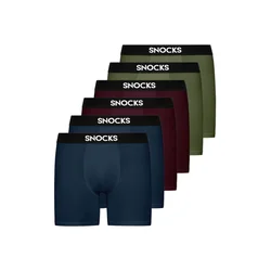 SNOCKS Dolge spodnjice temno modra/oliva/burgund/bela