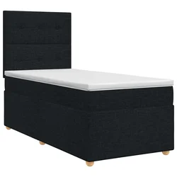 vidaXL Postelja boxspring z vzmetnico Črna 80 x 200 cm Blago