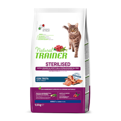TRAINER Suva hrana za mačke Natural Sterilised, Riba, 1.5kg