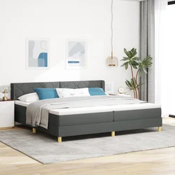 vidaXL Vzmetnica s posteljo temno siva 200x200 cm
