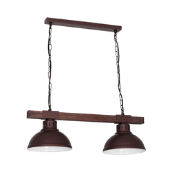 Luster na lancu HAKON 2xE27/60W/230V tamne boje