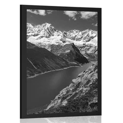 Plakat narodni park Patagonija v Argentini v črnobeli varianti - 40x60 black