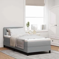 Krevet s opruga kutije Svijetlo siva 90 x 190 cm tkanina