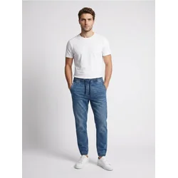 Sinsay - Slim jogger farmerke sa efektom pranja - plavi džins