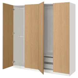 PAX / STORKLINTA Kombinacija garderobera, bela/im. hrastovine, 200x60x201 cm