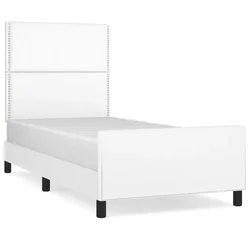 Okvir za krevet s uzglavljem bijeli 100x200 cm od umjetne kože