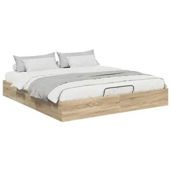 Vidaxl Ottomanska postelja Sonoma hrast 203 x 160 x 25 cm