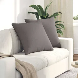 Jastučići za sofu 2 pcs Sivo-smeđa 80 x 80 cm tkanina
