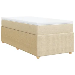 vidaXL vidaXL Box spring postelja z vzmetnico krem 80x200 cm blago, (21306973)