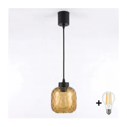 Brilagi - LED luster na kablu R GLASS 1xE27/60W/230V prečnik 14 cm crna/dimljeno-braon
