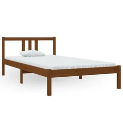 Vidaxl Posteljni okvir medeno rjav iz trdnega lesa 100x200 cm