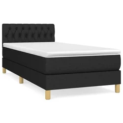 shumee Box spring postelja z vzmetnico črna 90x200 cm blago