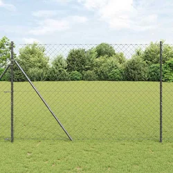 Stup za ogradu Siva 25 x 1,6 m (60 x 60 mm mreža) Čelik i PVC