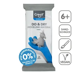 Samoutrjevalna modelirna masa Creall Do&Dry hipoalergena 500 g - siv cement