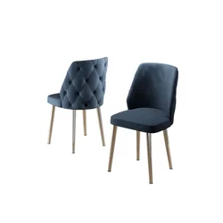 Hanah Home set trpezarijskih stolica Leja 6 kom, antracit tkanina Babyface, hromirane metalne noge