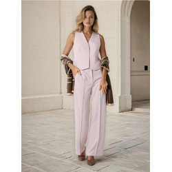 Sinsay - Wide leg pantalone - pastelno roze