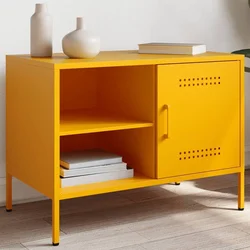 TV ormarić žute boje senfa 68 x 39 x 50,5 cm čelični