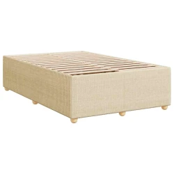 vidaXL Posteljni okvir krem 120x200 cm blago