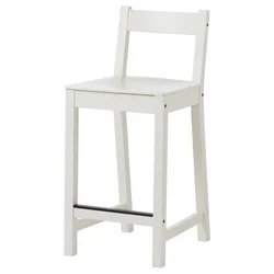 NORDVIKEN Barski stol z naslonom, višina pulta/bela, 62 cm