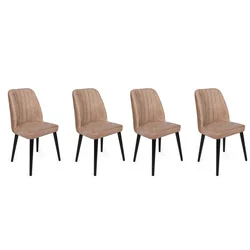 Hanah Home Set stolica Alfa-433 V4, 75x62x102 cm, 4 komada, Bež