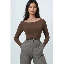 Trend Alacati Stili Ženska bluza Alc-X14395, Braon