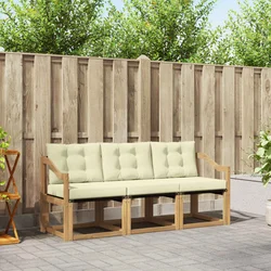 Set vanjskih sofa s jastukom 3 pcs Bijela i krem